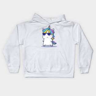 Cute Cool Unicorn Wearing Glasses Kids Hoodie